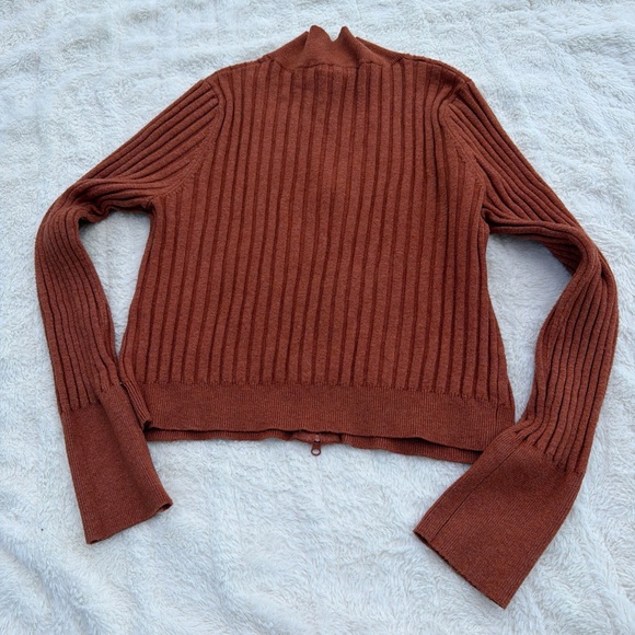 Wild Fable Rust Ribbed Cardigan - Picture 6 of 7